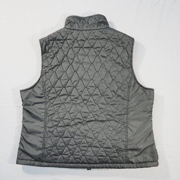 Free Country Vest Womens Extra Large Black Gray Reversible Quilted Faux Fur Soft - Picture 3 of 9